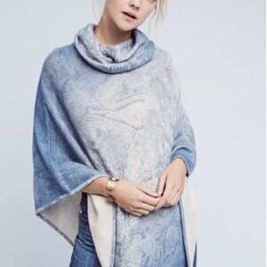 Petanu by Pashma Anthropologie poncho skywashed cashmere silk wool one size